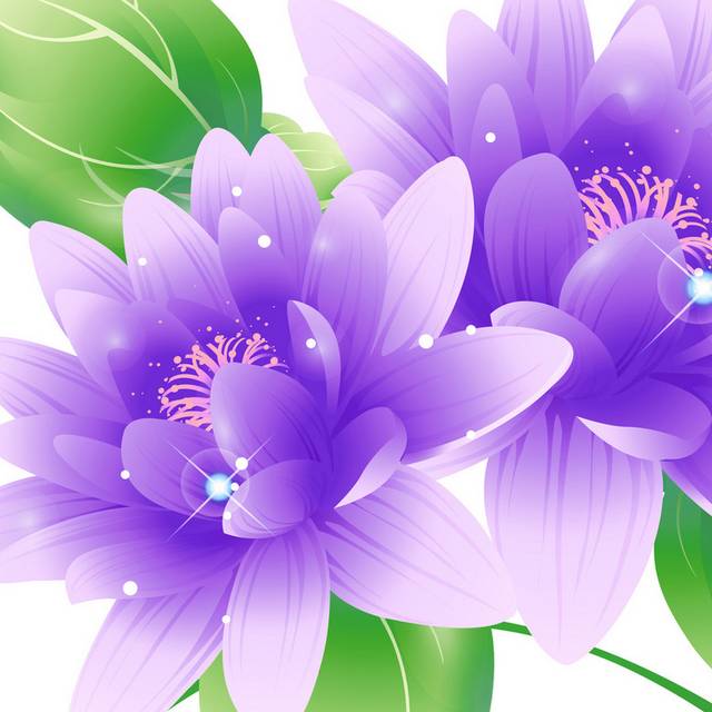 紫色梦幻花朵装饰画
