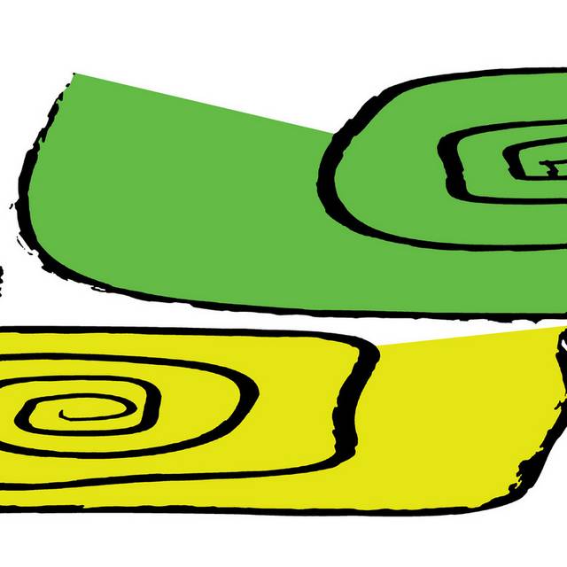 黄绿抽象图案装饰画
