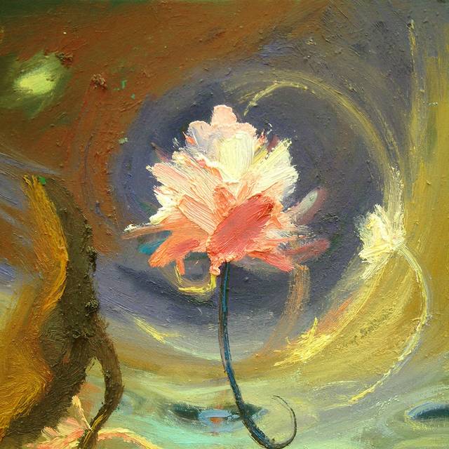 抽象油彩花朵油画装饰画