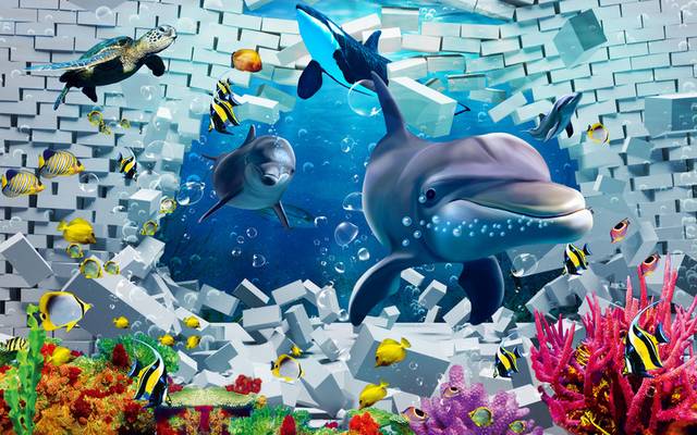 海底世界3D墙画