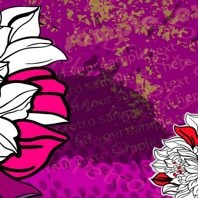 紫红花卉组图装饰画1