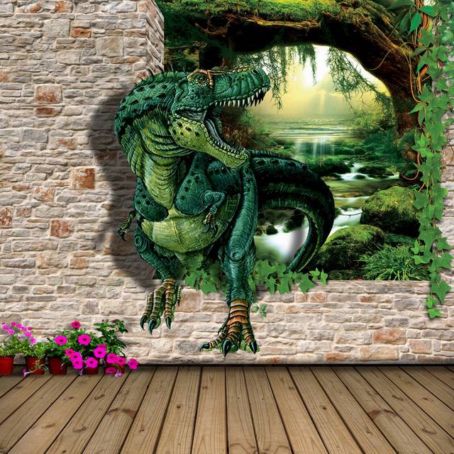 绿色恐龙3D装饰画