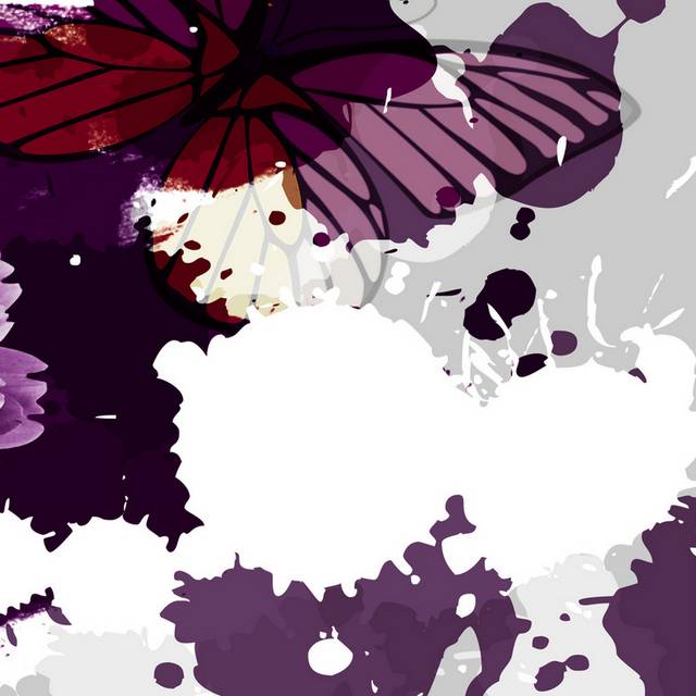 现代紫色花朵装饰画2