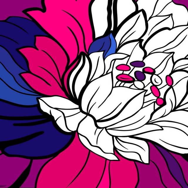 紫红花卉组图装饰画