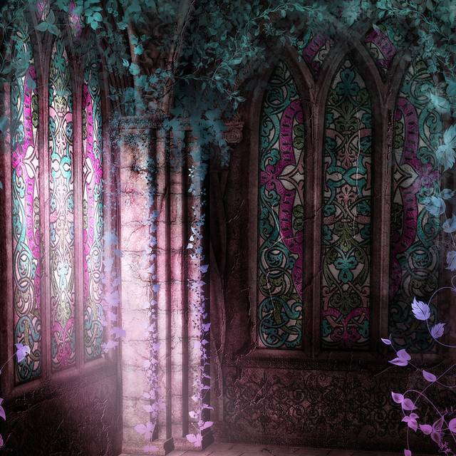 紫色走廊玄关画