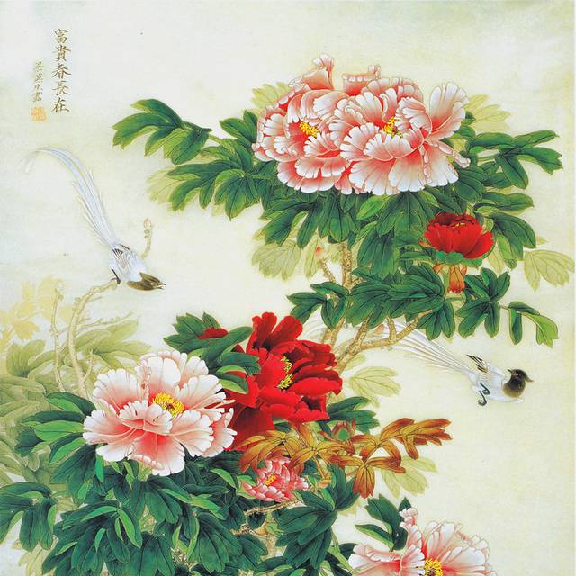 富贵春常在牡丹玄关画