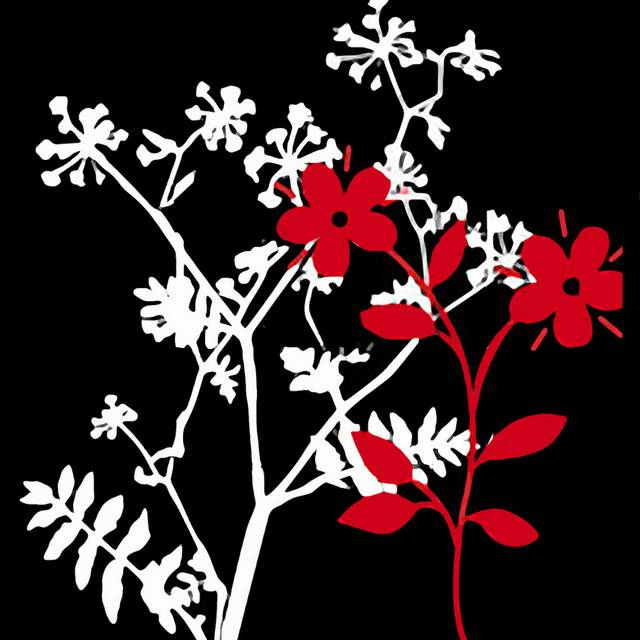 红白花矩形装饰画2
