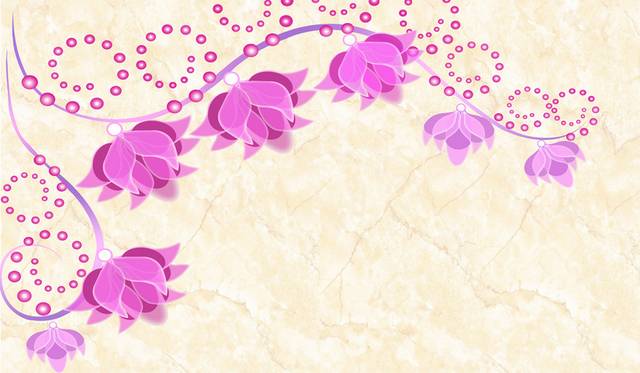 简约精美紫色鲜花装饰画