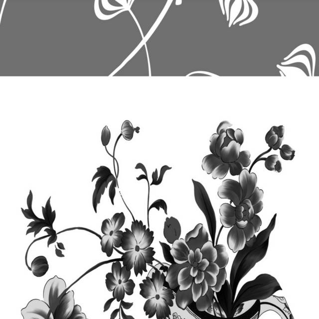 黑白花瓶装饰画2