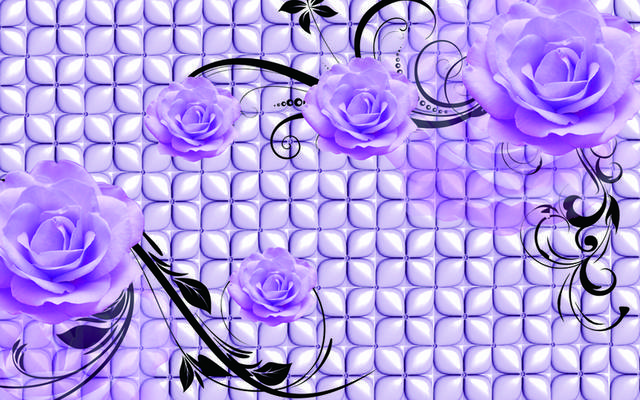 紫色花朵装饰画3