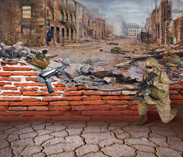 战争场景3D装饰画