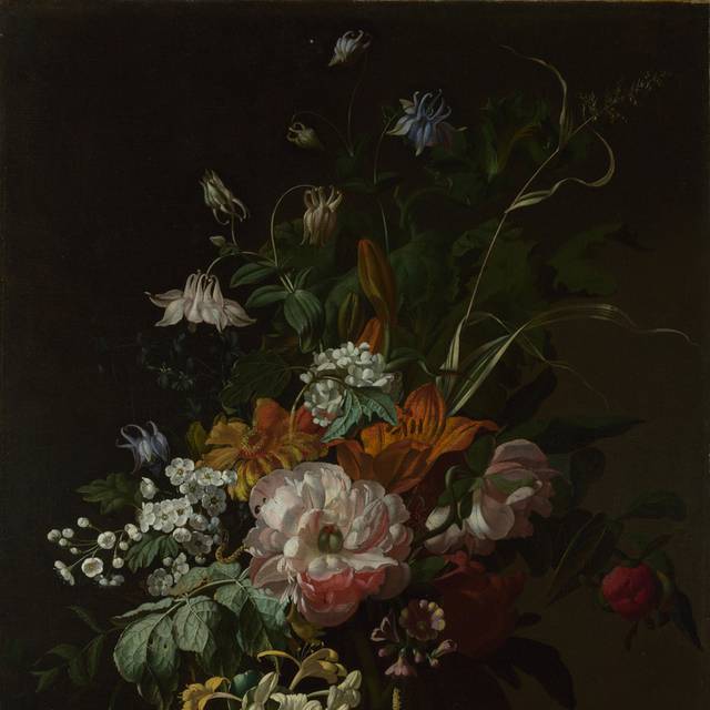 多彩插花油画装饰画