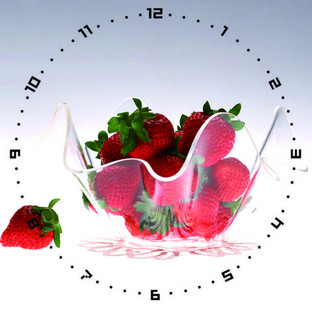 草莓钟表装饰画