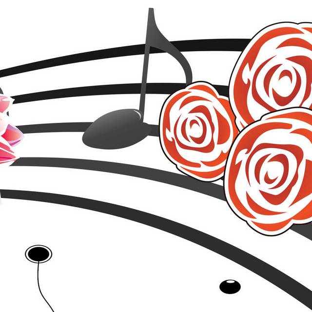 音乐符花朵装饰画1
