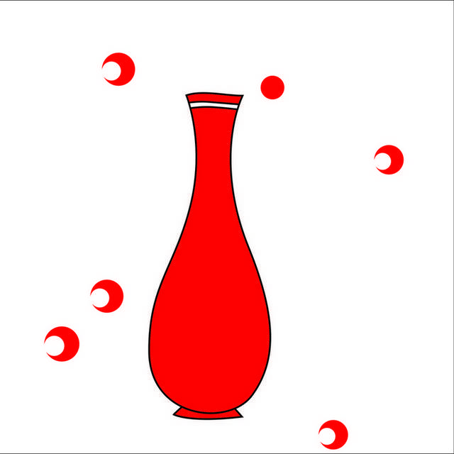 卡通人物红色月亮瓶子装饰画2