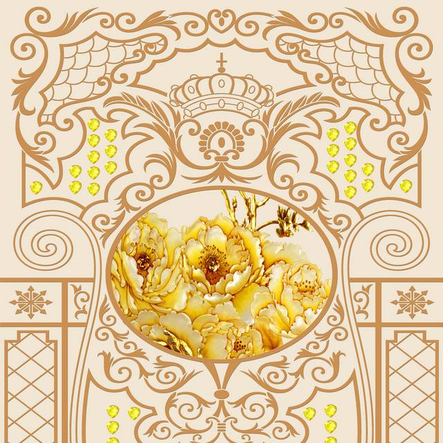 简约金色玄关画