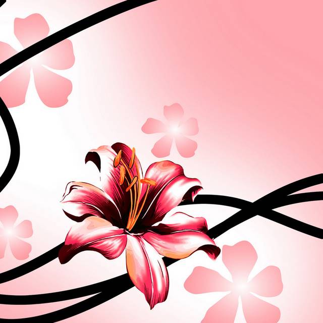 现代粉色花瓣组图装饰画2