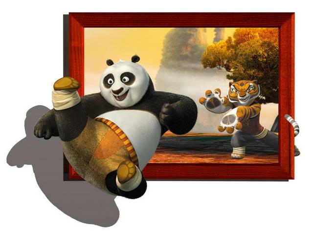 功夫熊猫3D装饰画