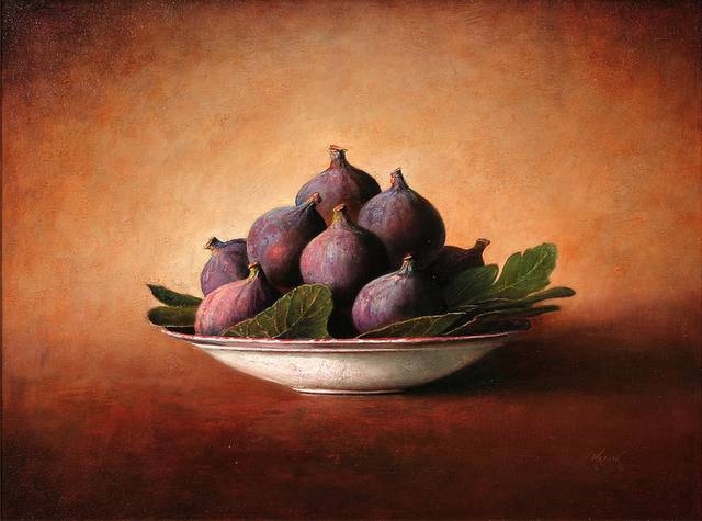 新鲜紫色水果油画装饰画
