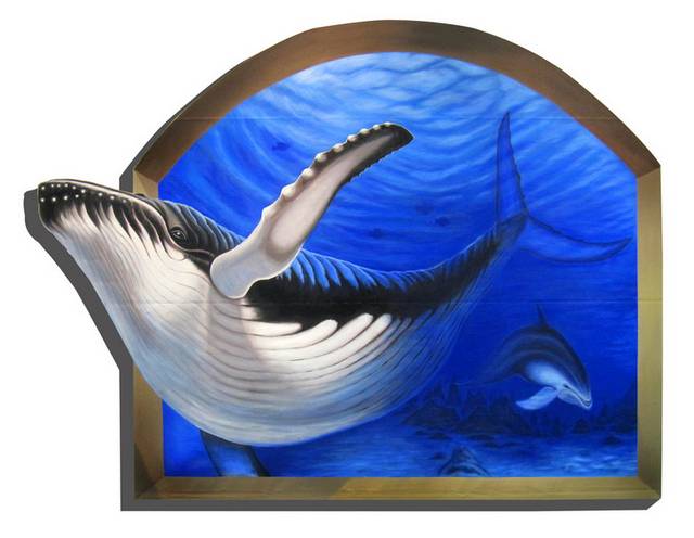 鲸鱼3D装饰画