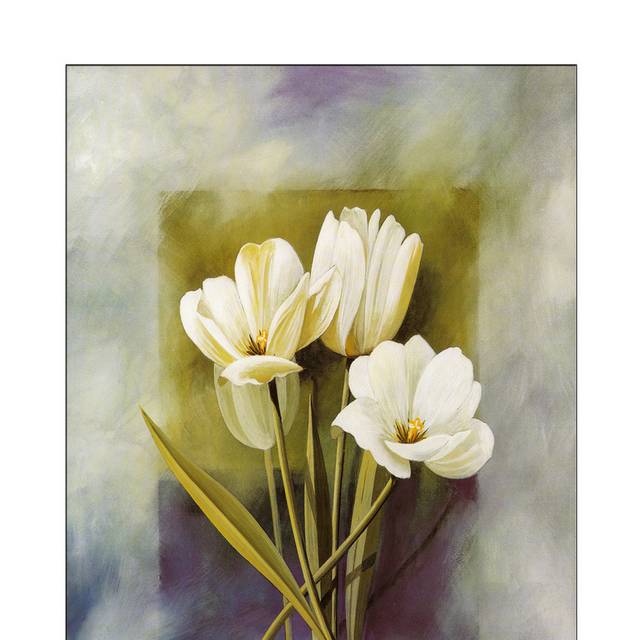 油画白色花卉装饰画1