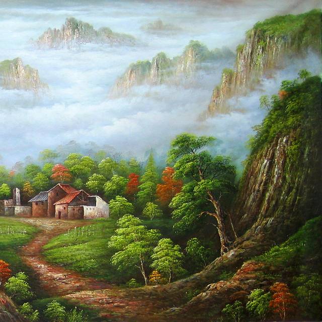 手绘山水装饰画10