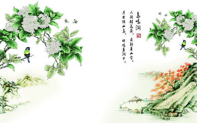 花朵绿叶装饰画