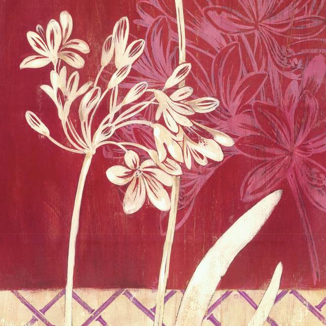 长形中国风花植装饰画1