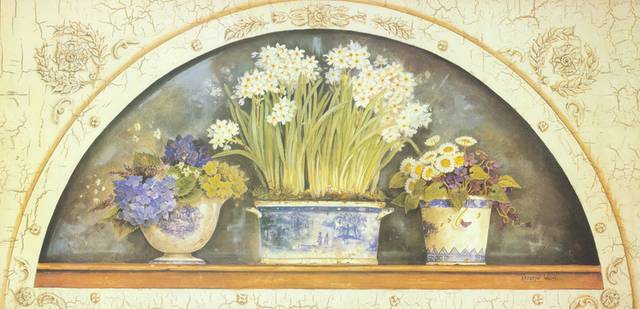 欧式古典花盆装饰画