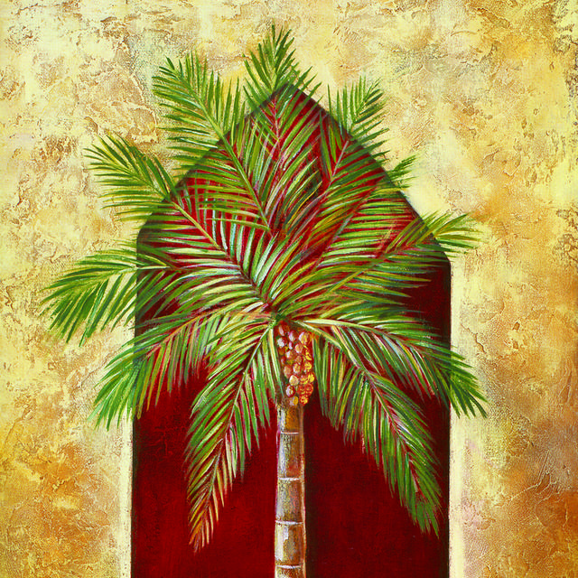 复古油画椰树装饰画1