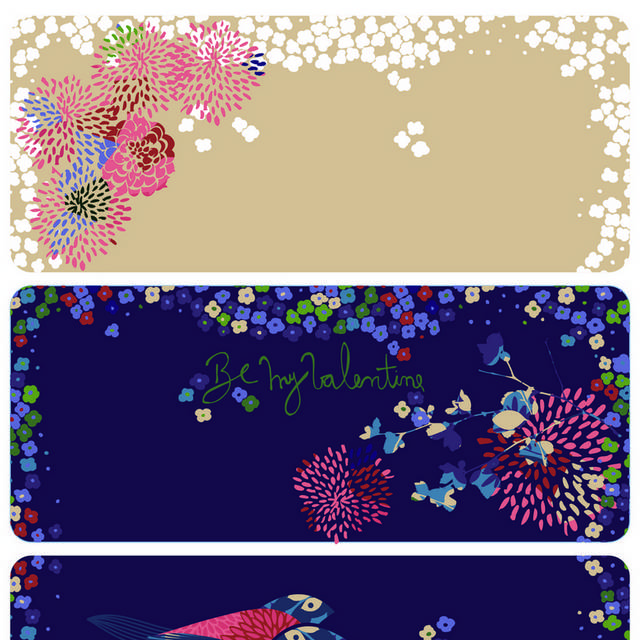 小花边框背景图案