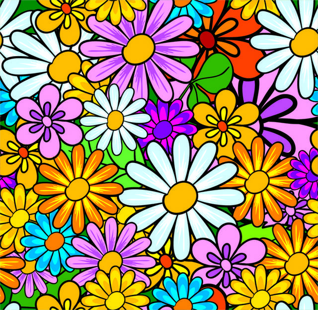 七彩花卉背景图案