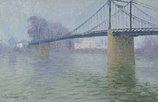河流桥油画装饰画