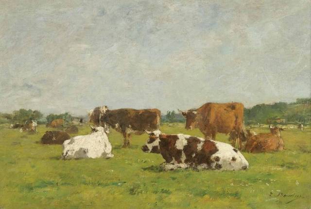 草地上的牛2油画装饰画