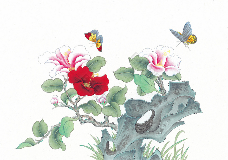古董 書畫 肉筆 花蝶圖 crashinglybeautiful
