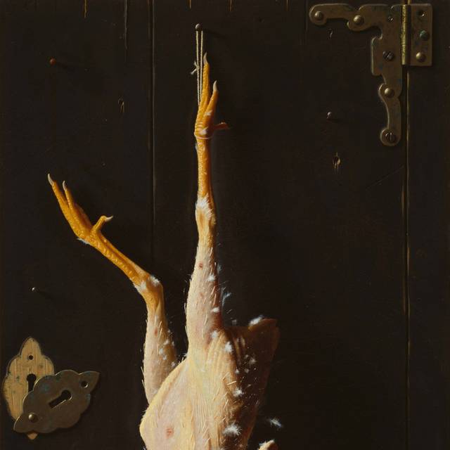 挂着的鸡油画装饰画