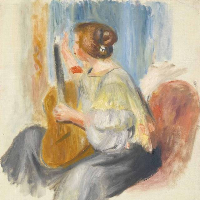 抽象弹琴的女人油画装饰画