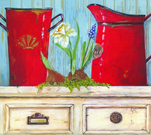 红色花瓶装饰画