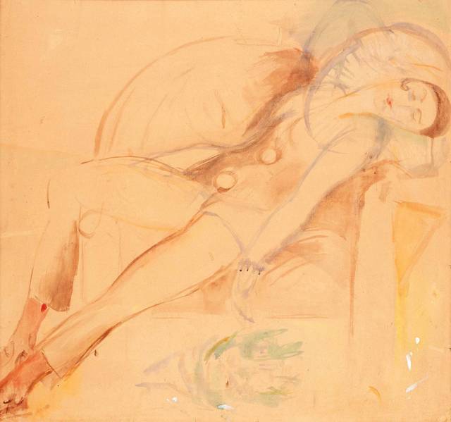 女人躺着欧美抽象装饰画
