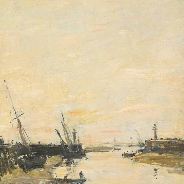 高清海洋帆船天空油画装饰画1