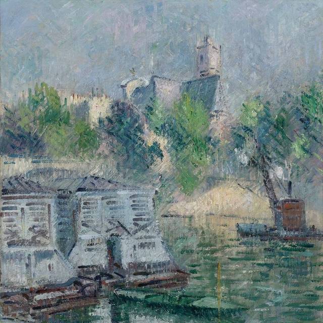 海面船油画装饰画