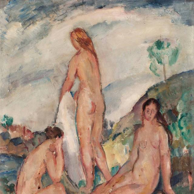 三个裸女欧美抽象装饰画