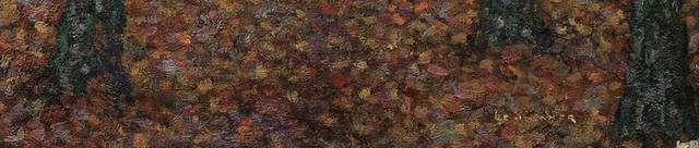 抽象秋季树木油画装饰画