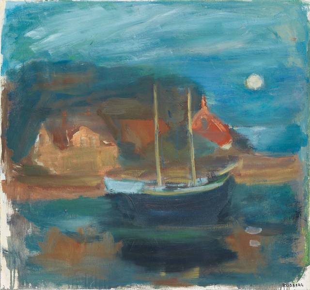 水上小船抽象欧美抽象装饰画