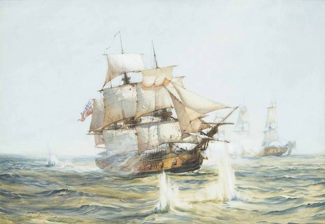 精美的大帆船油画