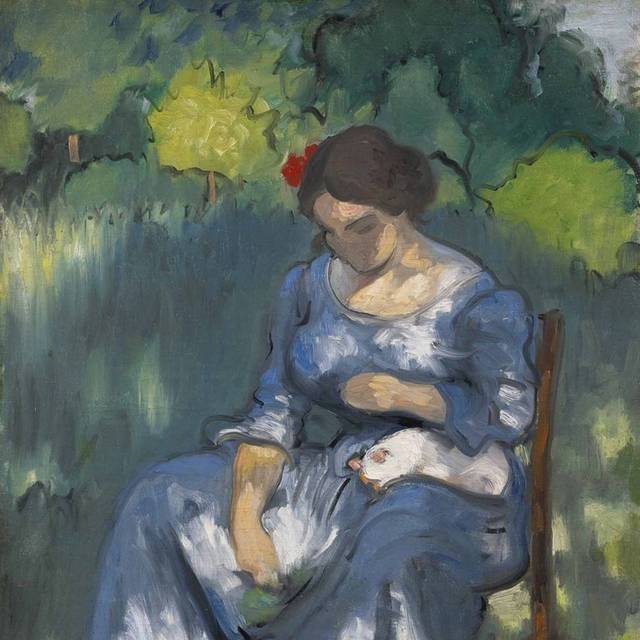 抽象坐着的女人印象派油画装饰挂画