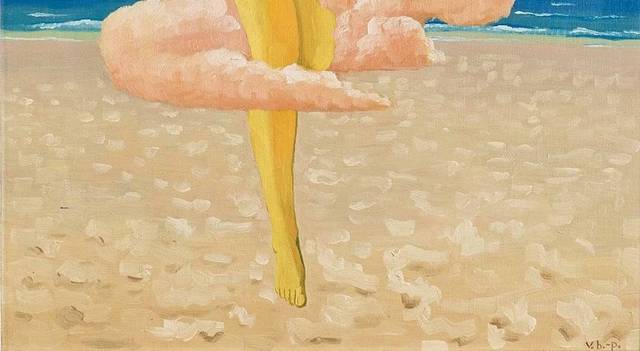 沙滩美女欧美抽象装饰画