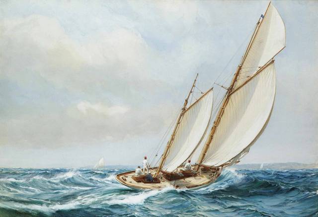 精美小帆船油画_图品汇