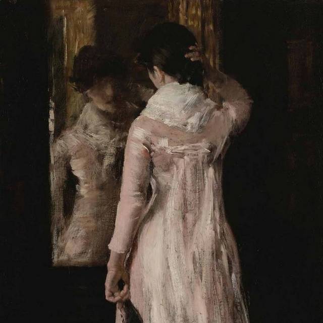 女人背影艺术油画装饰画