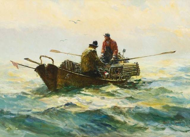捕鱼的人们1印象派油画装饰挂画